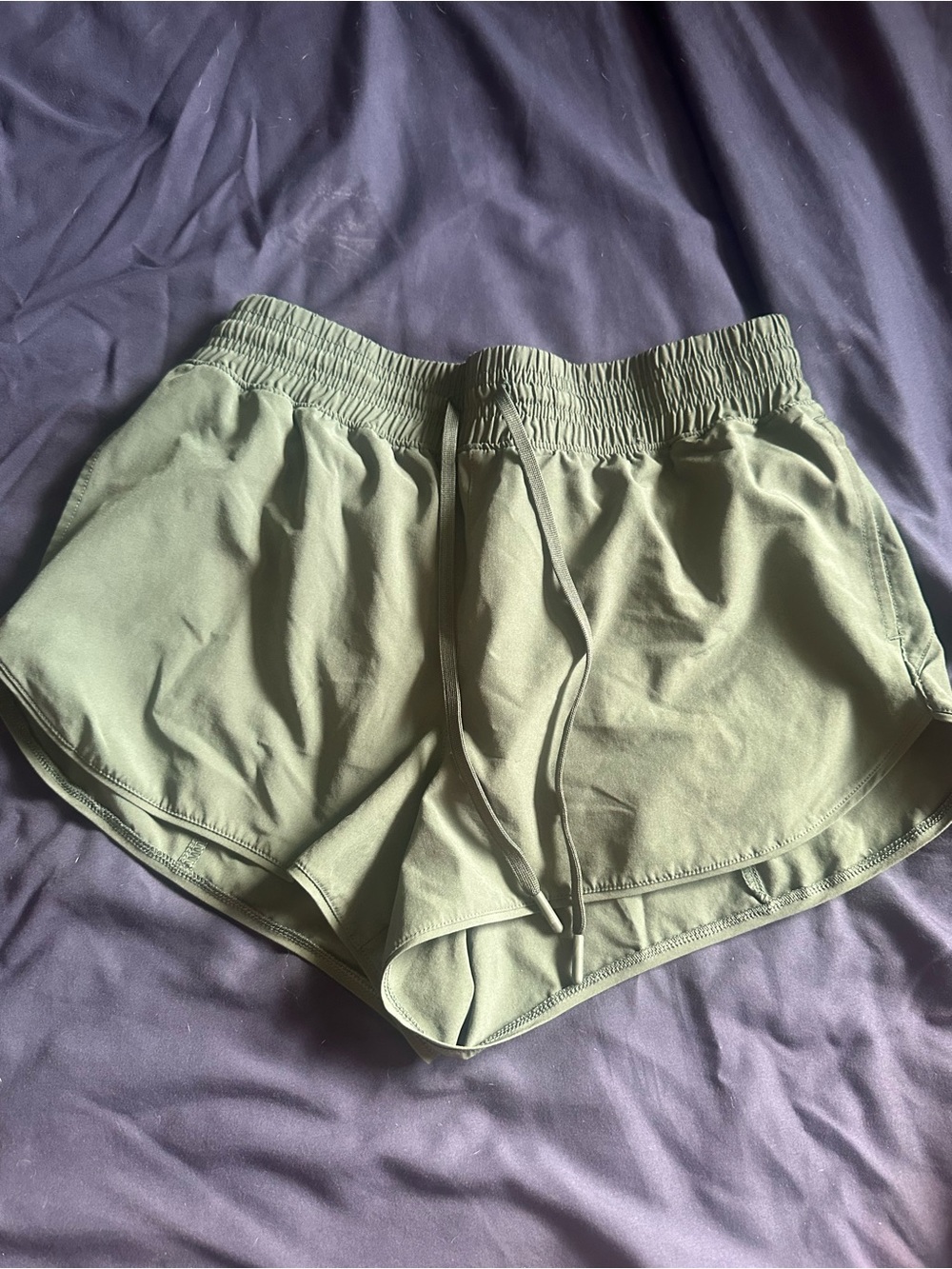 90 Degree By Reflex Olive Athletic Drawstring Shorts